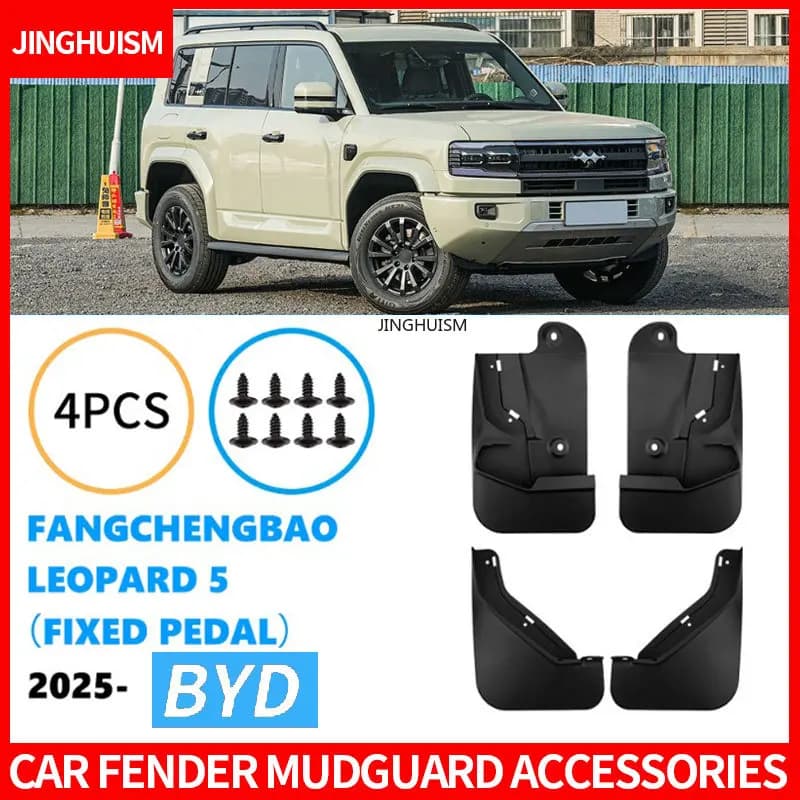 Mudguards FOR BYD Leopard 5 Fixed Pedal 2025 Car Mud Flaps Splash Guards ABS Black Exterior Modification Accessory Anti Mud Sand