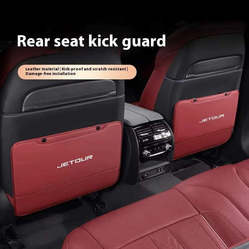 Car Seat Anti Kick Pad For Chery Jetour X70 Coupe X90 Plus X95 EV i-DM T1 Mountain Sea Leather Seat Back Storage Protector Cover