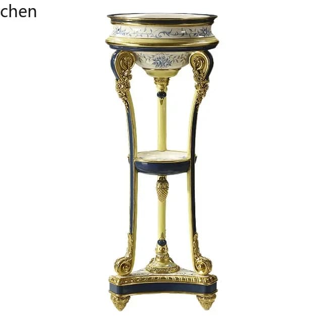 y8- Retro Restaurant Round Dining Table Round Carved Craft Palace Solid Wood Decorative Flower Table Villa Home Dining Table