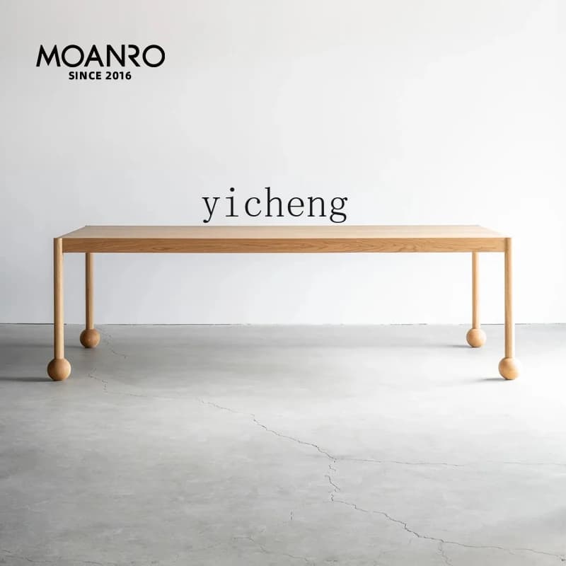 YFY  solid wood dining table long table Nordic rectangular medieval household cream table living room decoration