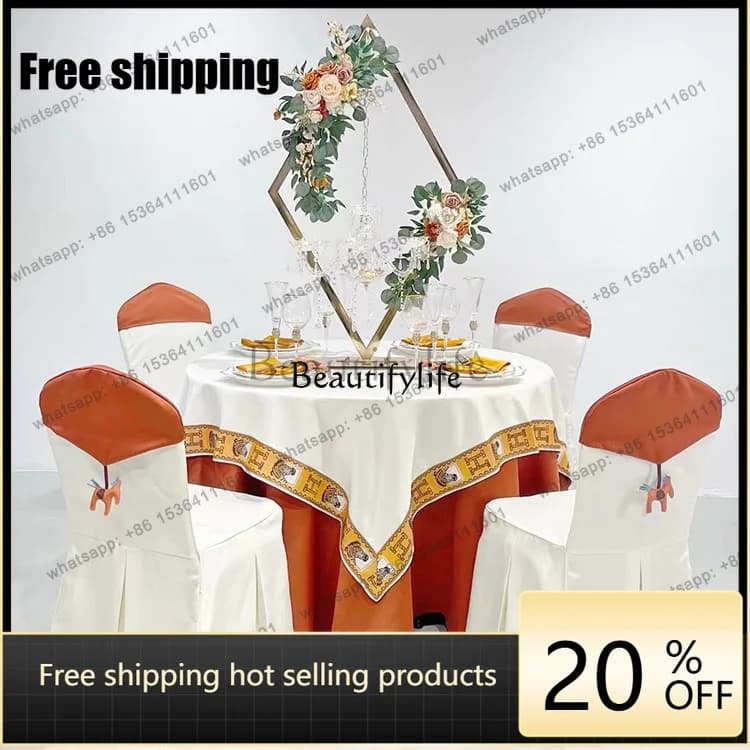 Factory Direct Export Quality Satin Tablecloth Chair Cover Bamboo Chair Silk Hotel Banquet Restaurant Bow Decoration