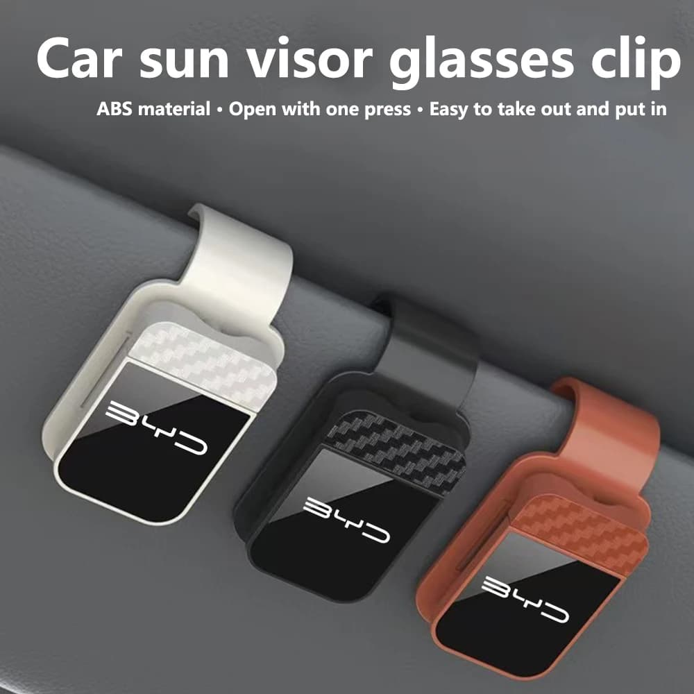 Car Sun Visor Glasses Clip Carbon Fiber Eyeglasses Sunglasses Storage For  BYD Song Pro  QIn PLUS Max Yuan EV Seal Dolphin Atto3