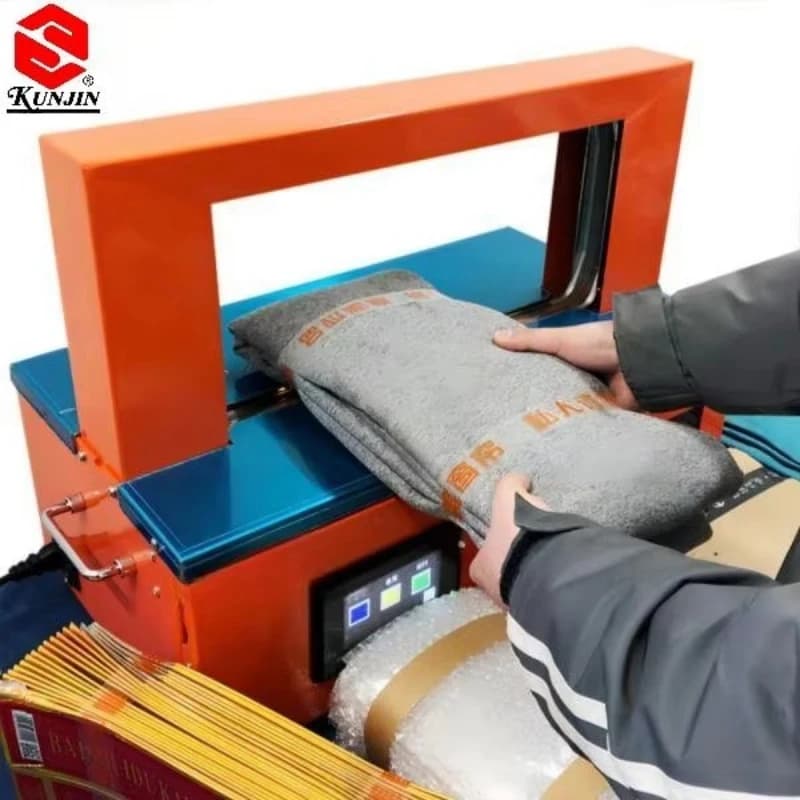 KUNJIN 3030 Automatic Paper Tape Strapper Paper Banding Machine Bank Card Strapping Machine Notebook Binding Machine