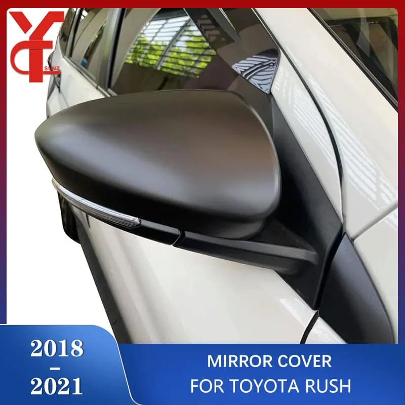 Black Chrome ABS Car Door Side Rearview Mirror Cover For Toyota Rush 2018 2019 2020 2021 Accessories Car Styling Exterior Parts