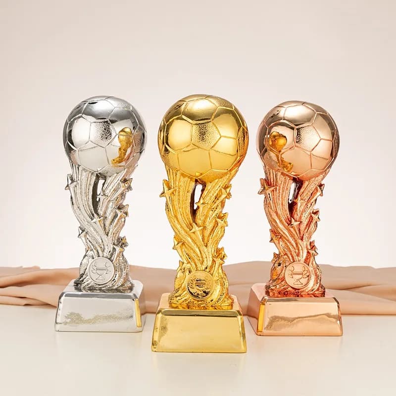 Football match Award Crown Asia Trophy Electroplated resin gold silver copper school sports meeting gift