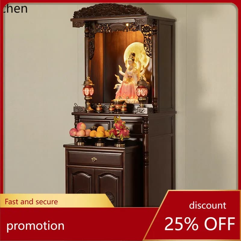 YFY  new chinoiserie buddhist niche modern accessible luxuryfor home altar altar shrine    buddha  god of wealth  guanyin altar