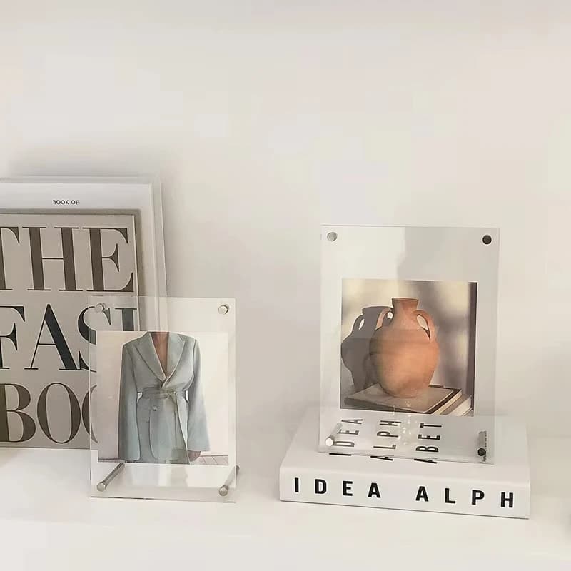 Cutelife Ins Small Transparent Acrylic Photo Frame Christmas Wall Art Home Decorative Frame Family Wedding Vertical Photo Frame