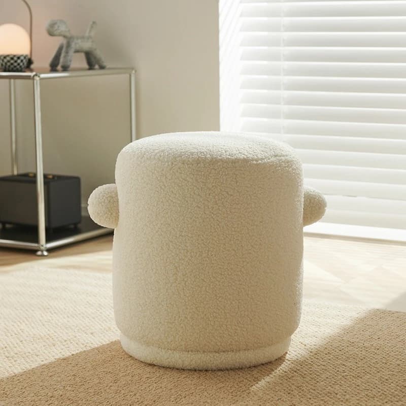 Dressing stool lamb wool low stool living room sofa small footstool cloakroom balcony