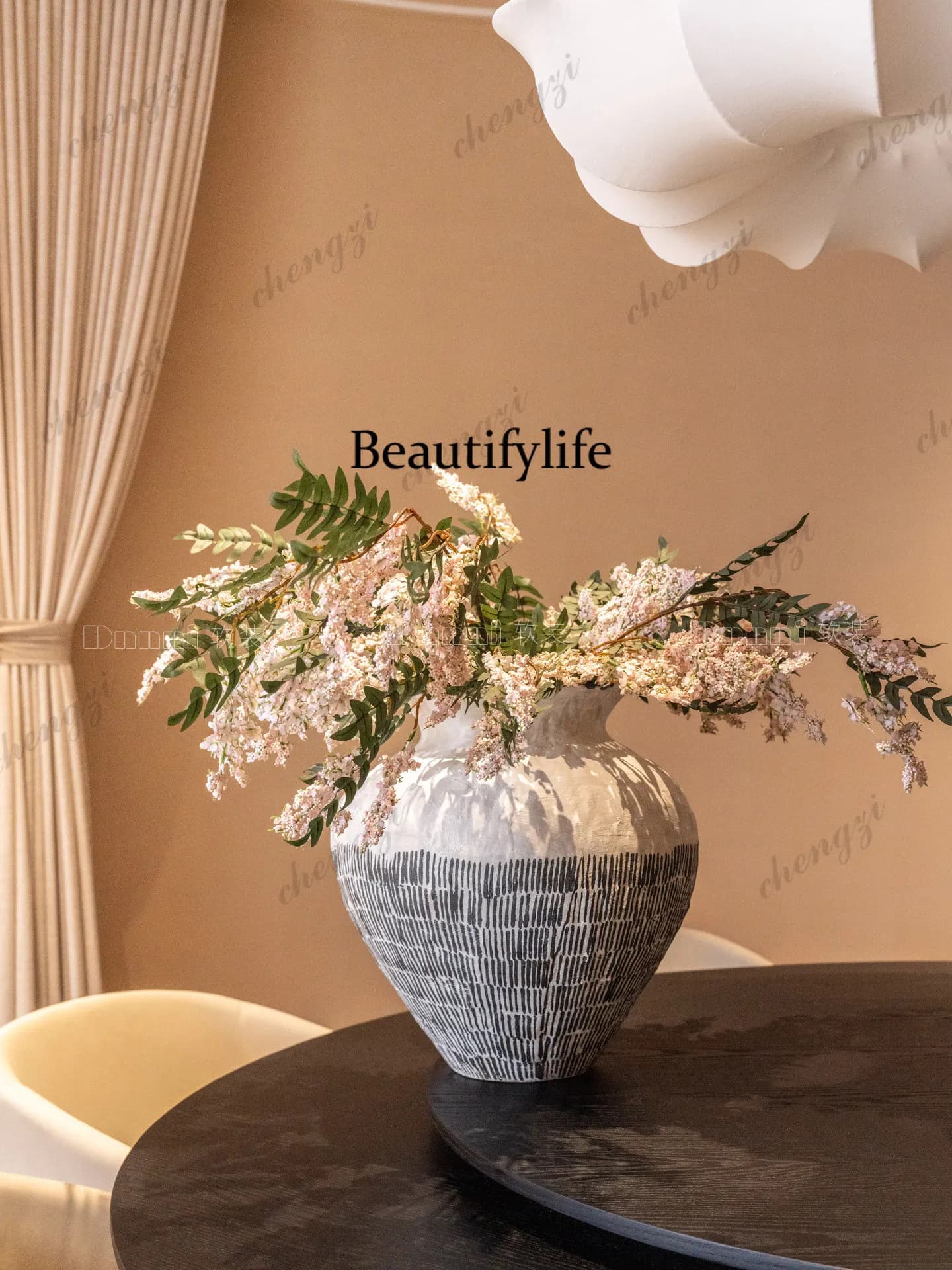French ceramic flower ware art vase hotel restaurant club model room ornament