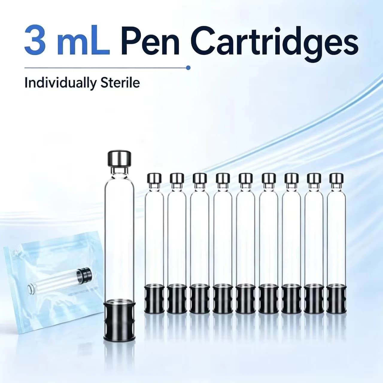3ml Insulin Cartridges Disposable Sterile Individual Packaging Cassette Bottle Insulin Injection Pen Sleeve 10pcs/20pcs