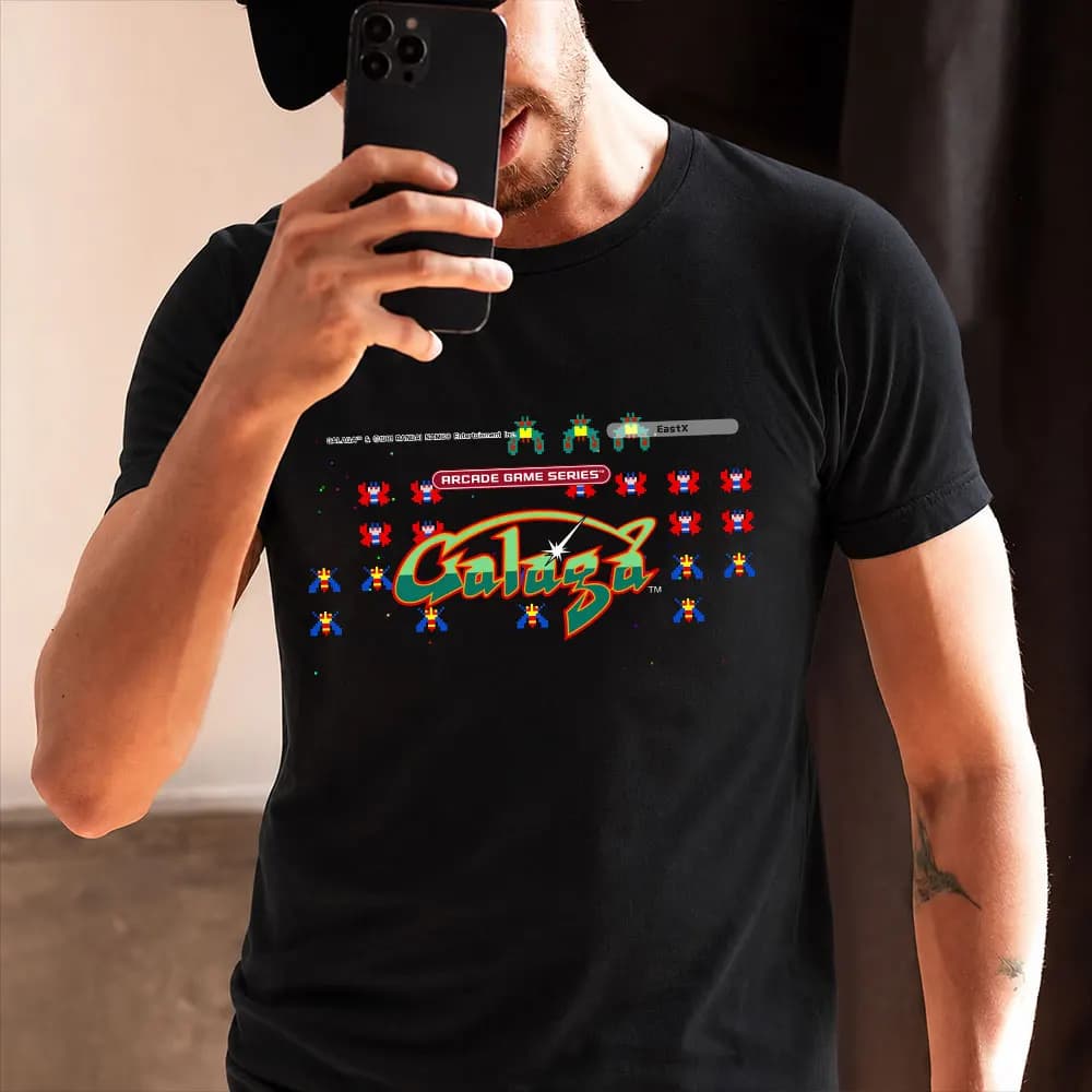 Arcade game series Gift for gamer  80s Vintage 8-Bits Aliens Game Space Invaders Arcade Galaga Graphic T-Shirt US Size S-6XL