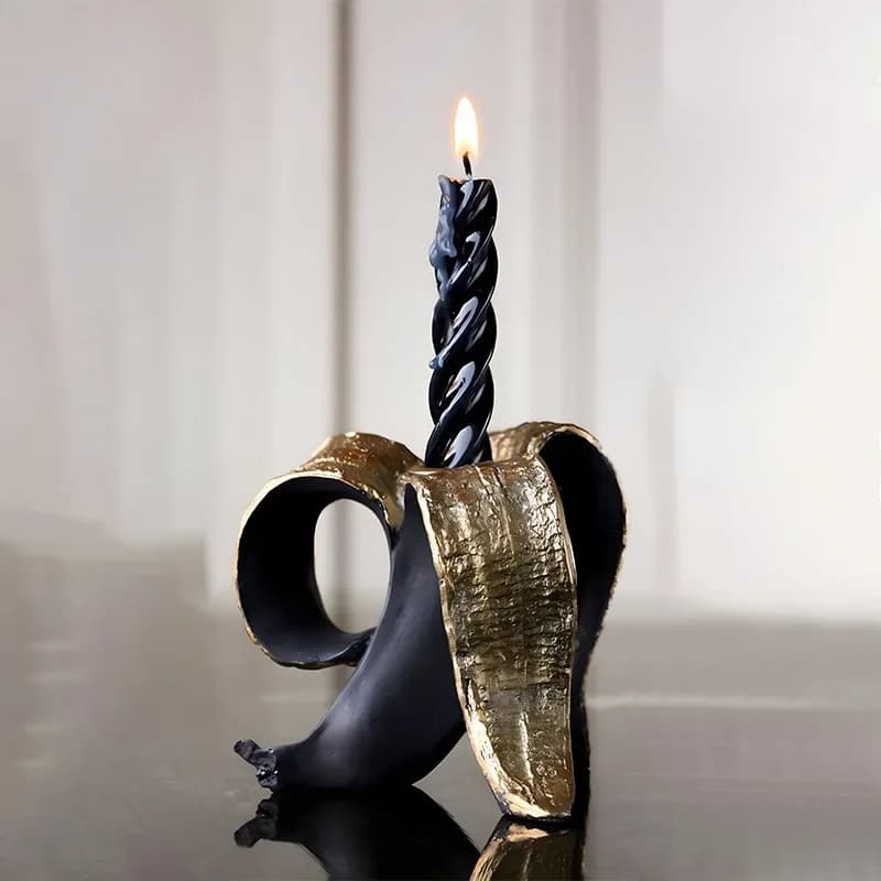 Resin Handicrafts Golden Banana Candlestick Candle Holder Candle Stick Holder Wedding Centerpieces Home Decoration