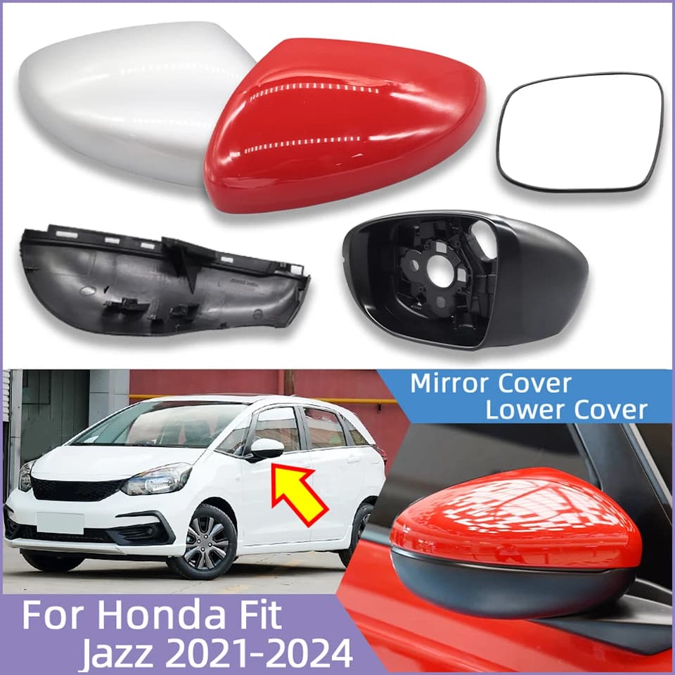 For Honda Fit Jazz 2021 2022 2023 2024 Car Left and Right Side Rearview Mirror Shell Without Lights / Lower Cover / Mirror Glass