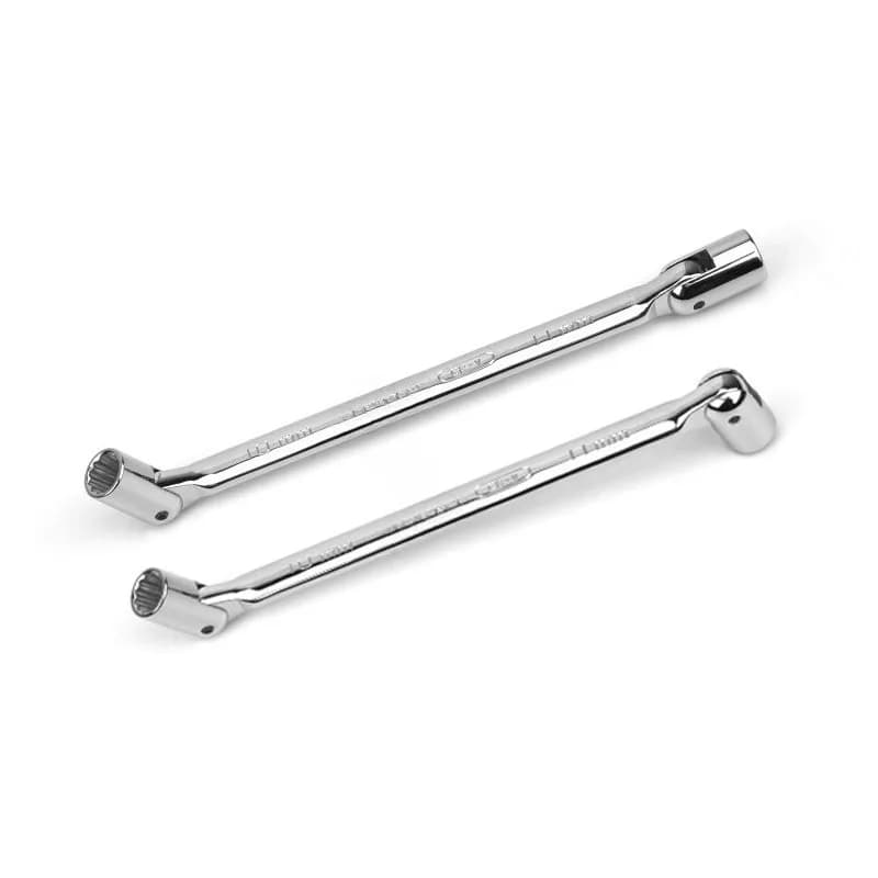 Double-ended angle socket wrench, industrial grade, fixed with bolts at both ends, rotatable and foldable