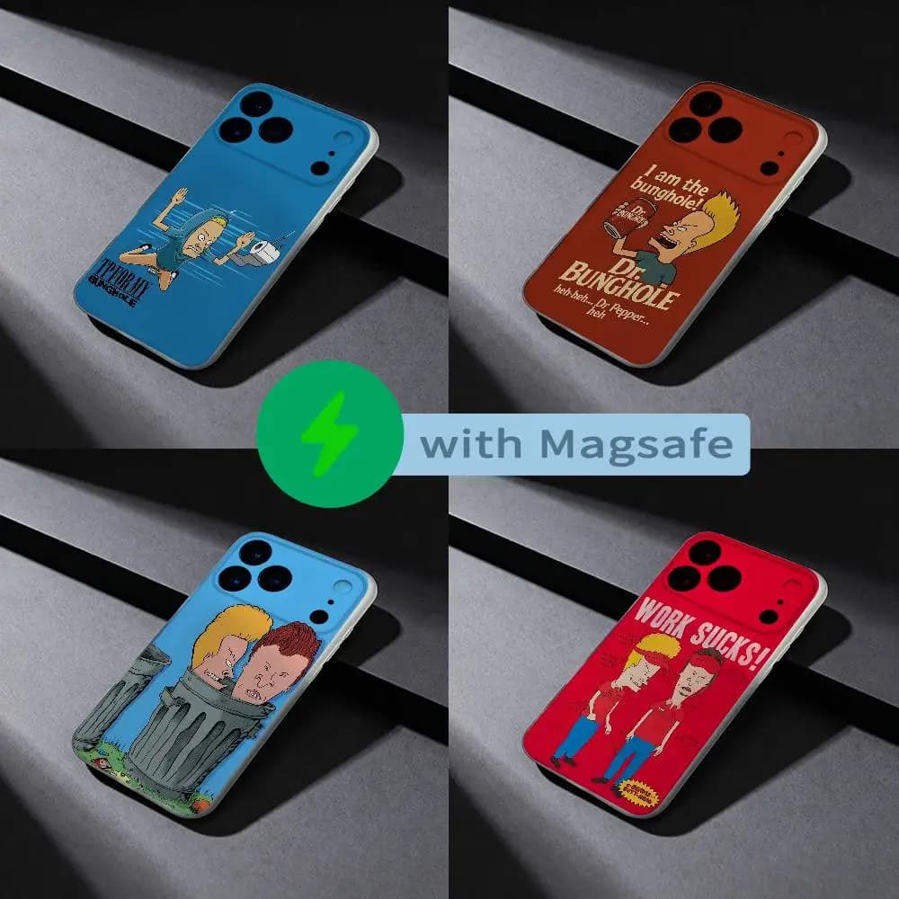 B-Beavis And B-Butthead Phone Case For iPhone 17,16,15,14,13,12,X,XS,Pro,Max,Plus,E,Air,Mini with Magsafe Magnetic Slim Frosted
