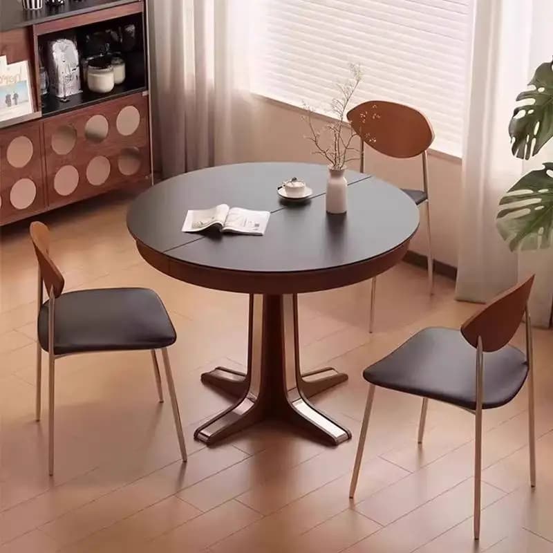 Brown 6 Person Dining Table Design Modern Unique Living Room Foldable Dining Table Space Saving Mesas De Jantar Home Furniture