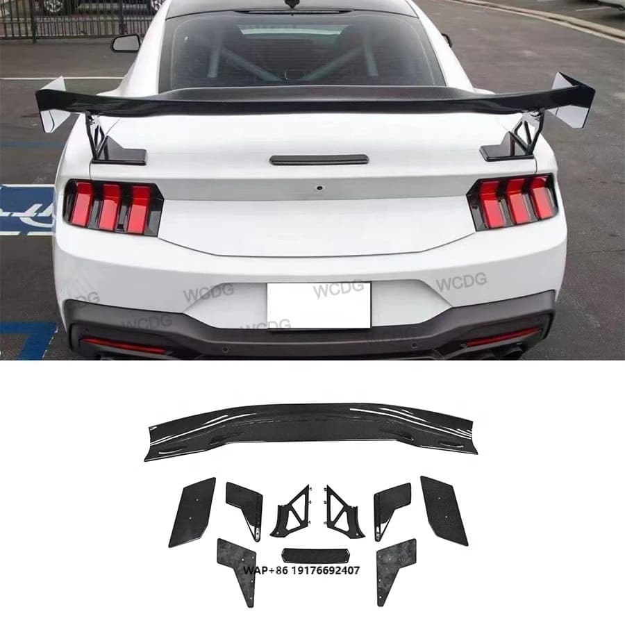 2024 Mustang GT Carbon Fiber Rear Spoiler Ducktail Deck forFord Mustang 2024+ FRP Black APR Style Car Spoiler Wing Car Parts