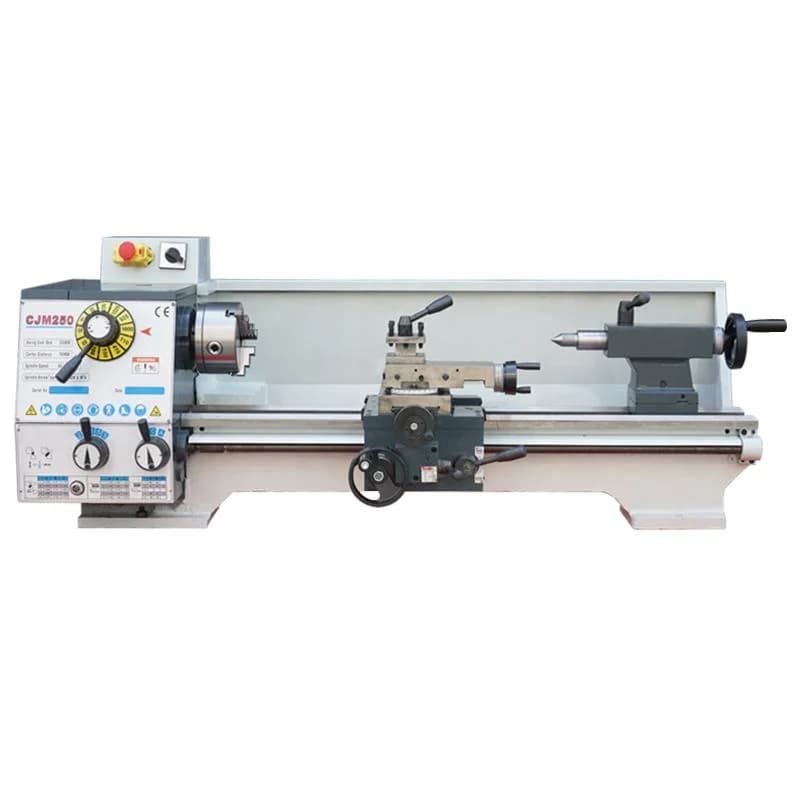 Multi-function Manual Flat Bed Horizontal Lathe 220V 750W Motor Woodworking Metal High-Accuracy Precision Machining MachineryATV