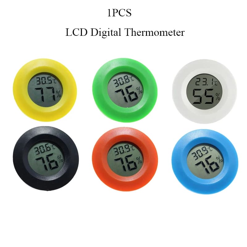 1pcs Round Electronic Temperature Embedded LCD Digital Thermometer Fridge Freezer Tester Temperature  Reptile Hygrometer