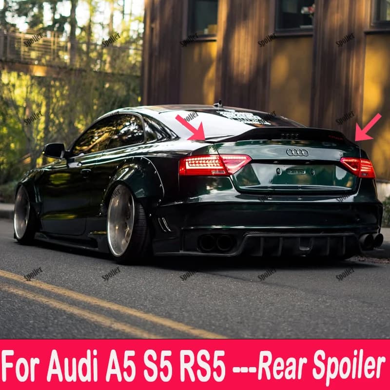 FORAudi A5 B8 B8.5 8TA 8T3 2-4 door R100% high-quality modified carbon fiber material rear spoiler 2009 2010 2011 2012 2013 2016