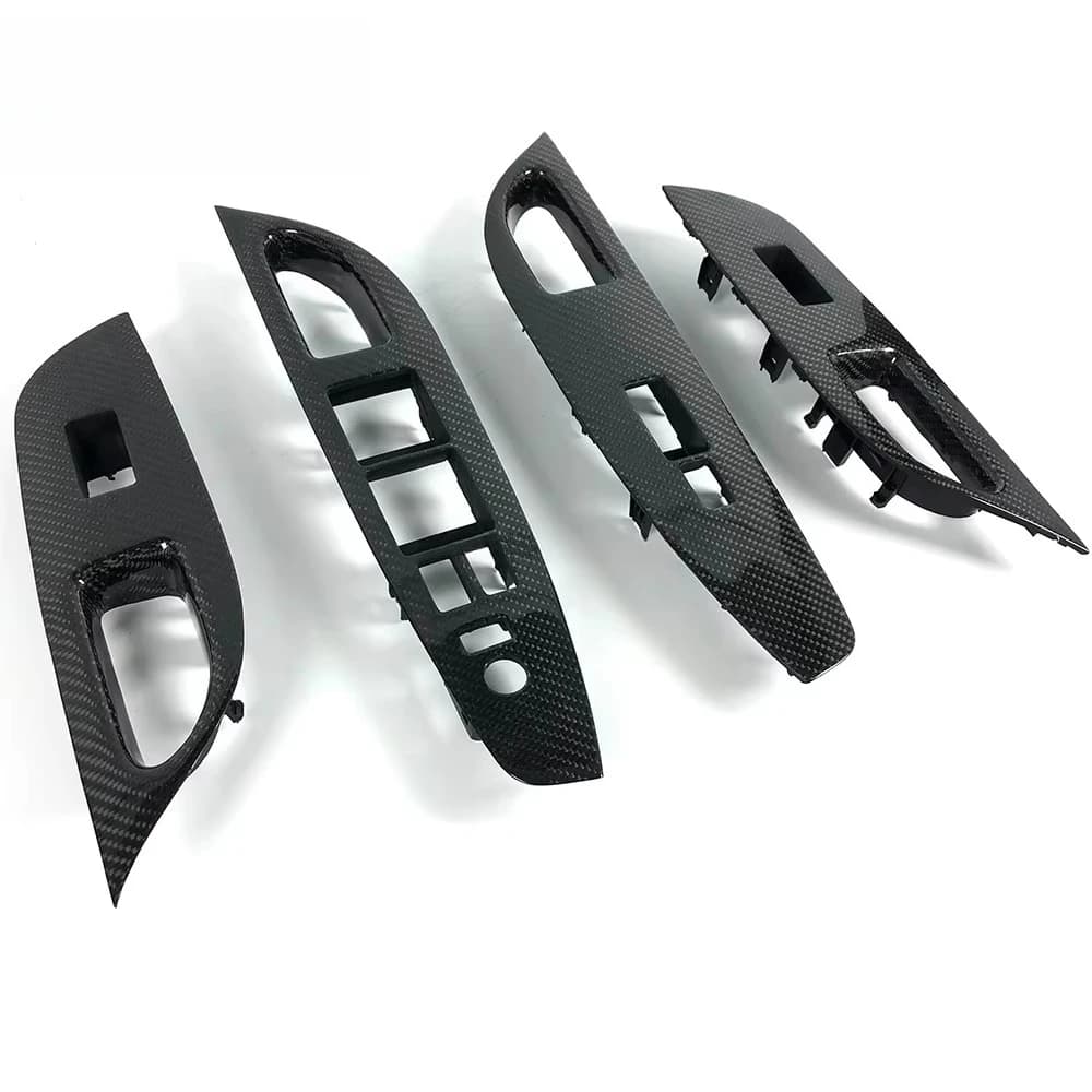 Carbon Fiber Window Lift Panel Switch Cover Trim 4PCS for INFINITI G37 Carbon Fiber Replacement Parts