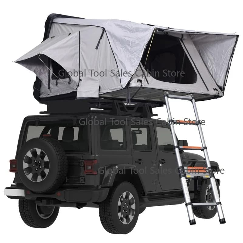 High Quality 2-Person SUV Truck Rooftop Tent Hard ABS Shell Aluminum Pole Straight Bracing Type Triple Layer Rip-Stop Waterproof