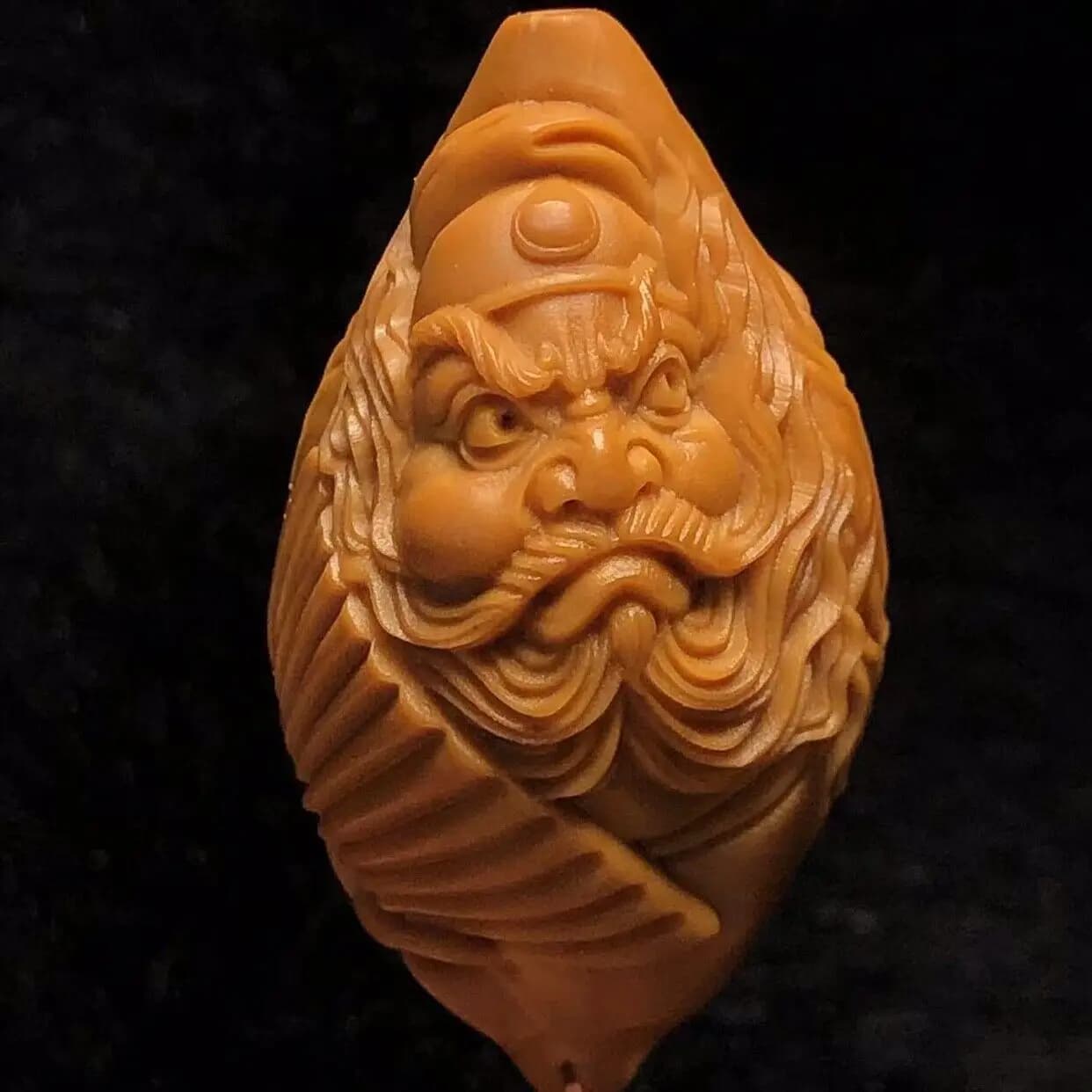 3.6*2 China Olive Dentoliva Carved Single Bead Taoist Master Zhongkui Statue