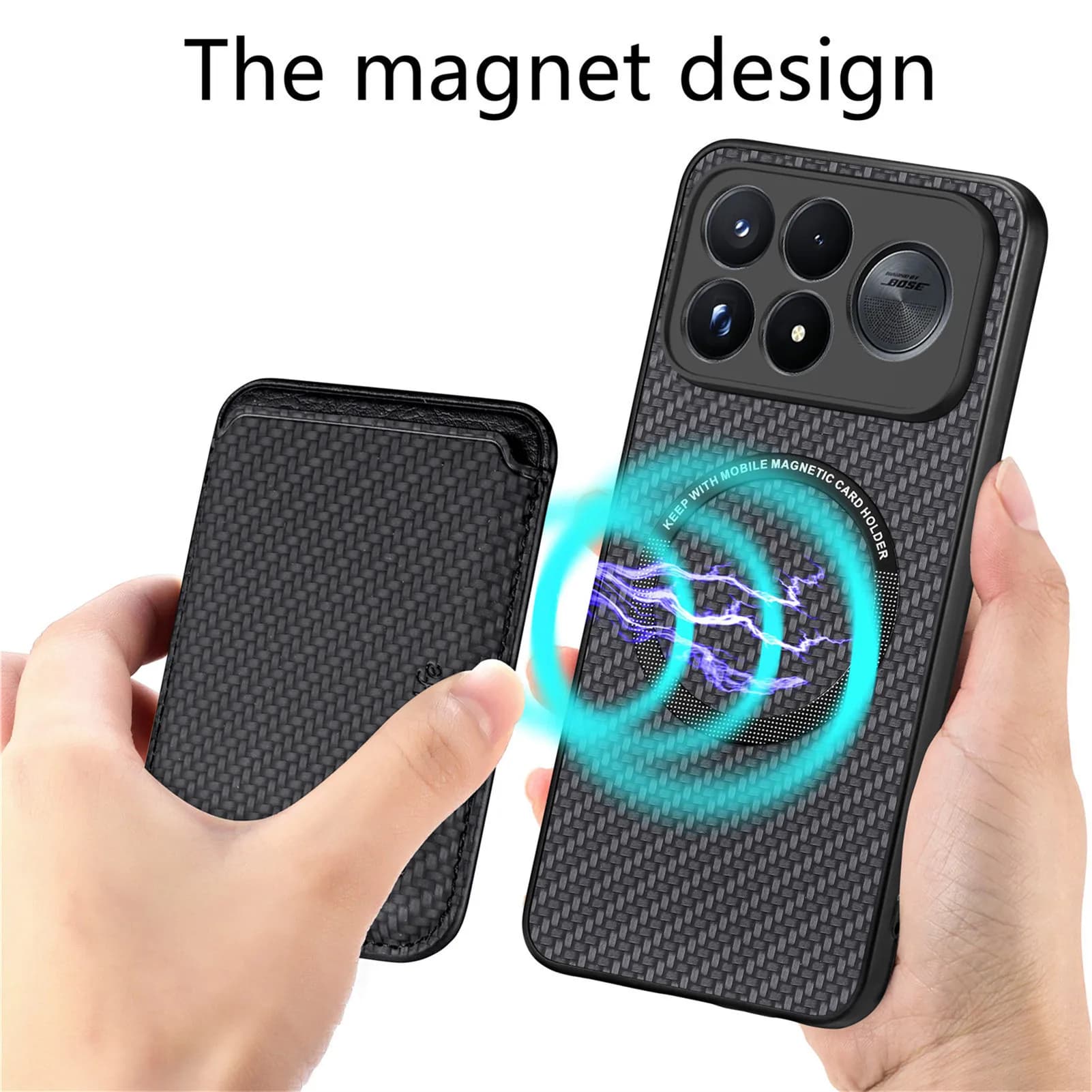 For Magsafe POCO F9 Ultra Case 2 IN 1 Wallet Card Holder Magnetic Wireless Charger Shockproof Protection Back Cover Accessories
