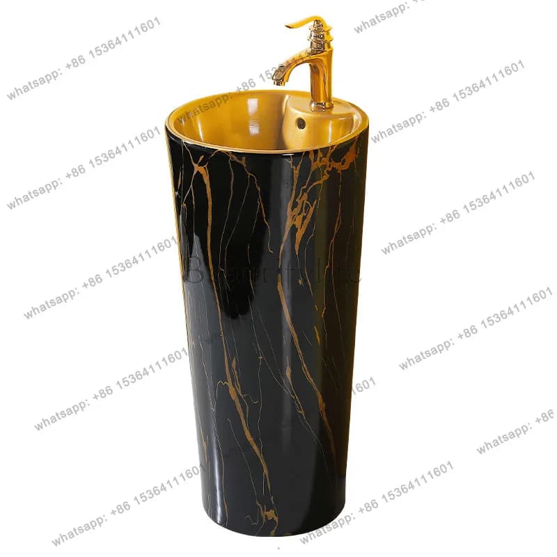 One-piece column basin, high-end marble art washbasin