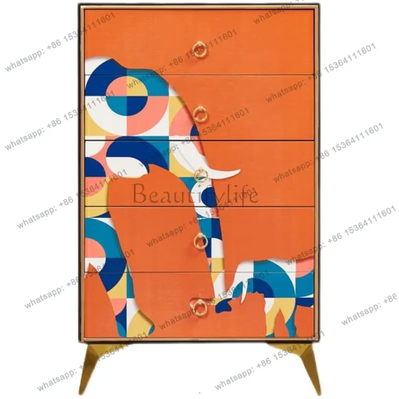 American chest of drawers painted simple modern solid wood multi-drawer storage cabinet
