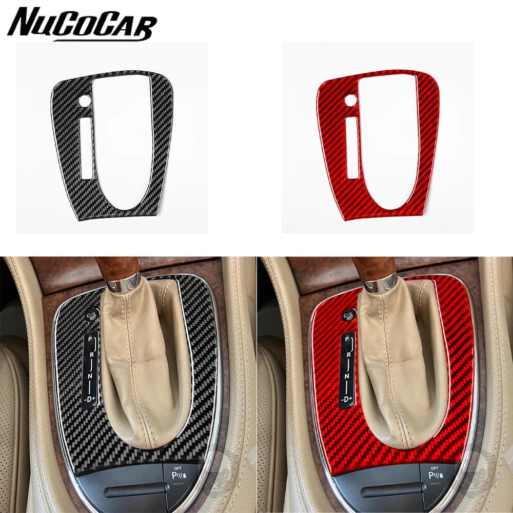 For Benz CLS C219 2004-2009 Carbon Fiber Gear Shift Panel Trim Cover Car Interior Accessories Decorative Stickers