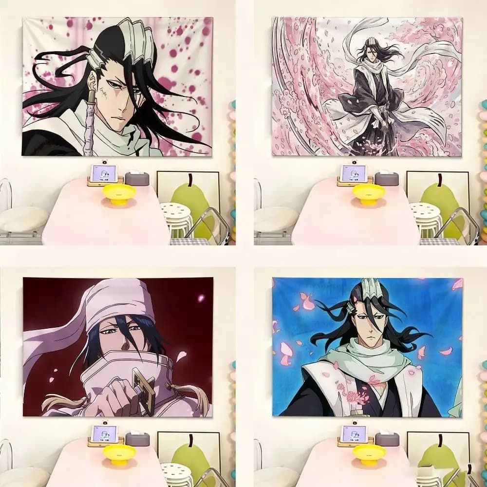 B-Bleach Anime K-Kuchiki Byakuya   Flags Wall Hanging Tapestry Outdoor Garage Room Decorative flag Background Blanket