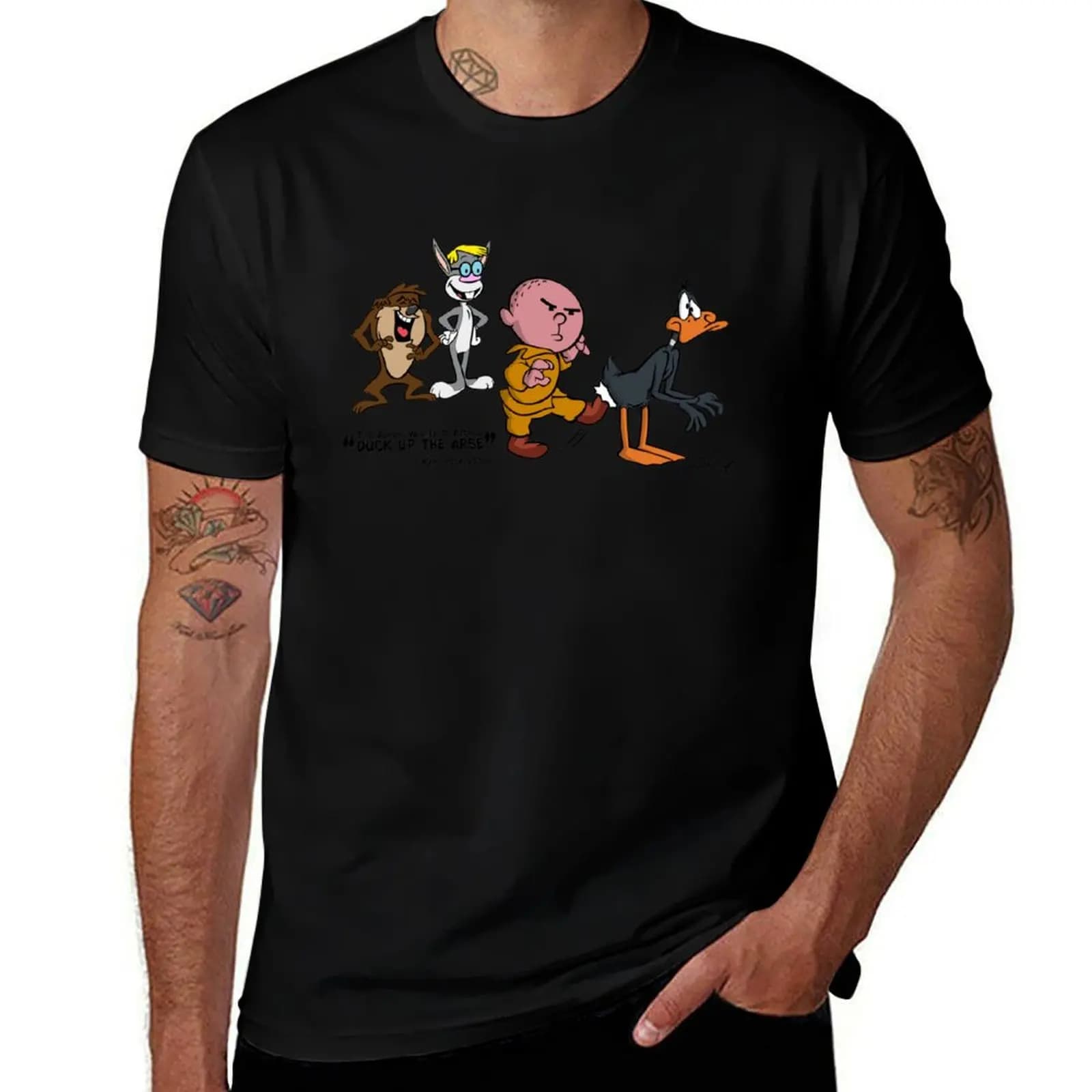 Karl Pilkington - I've always wanted to kick a duck up the arse! v2 T-Shirt man t shirts for men casual funny t shirts cotton
