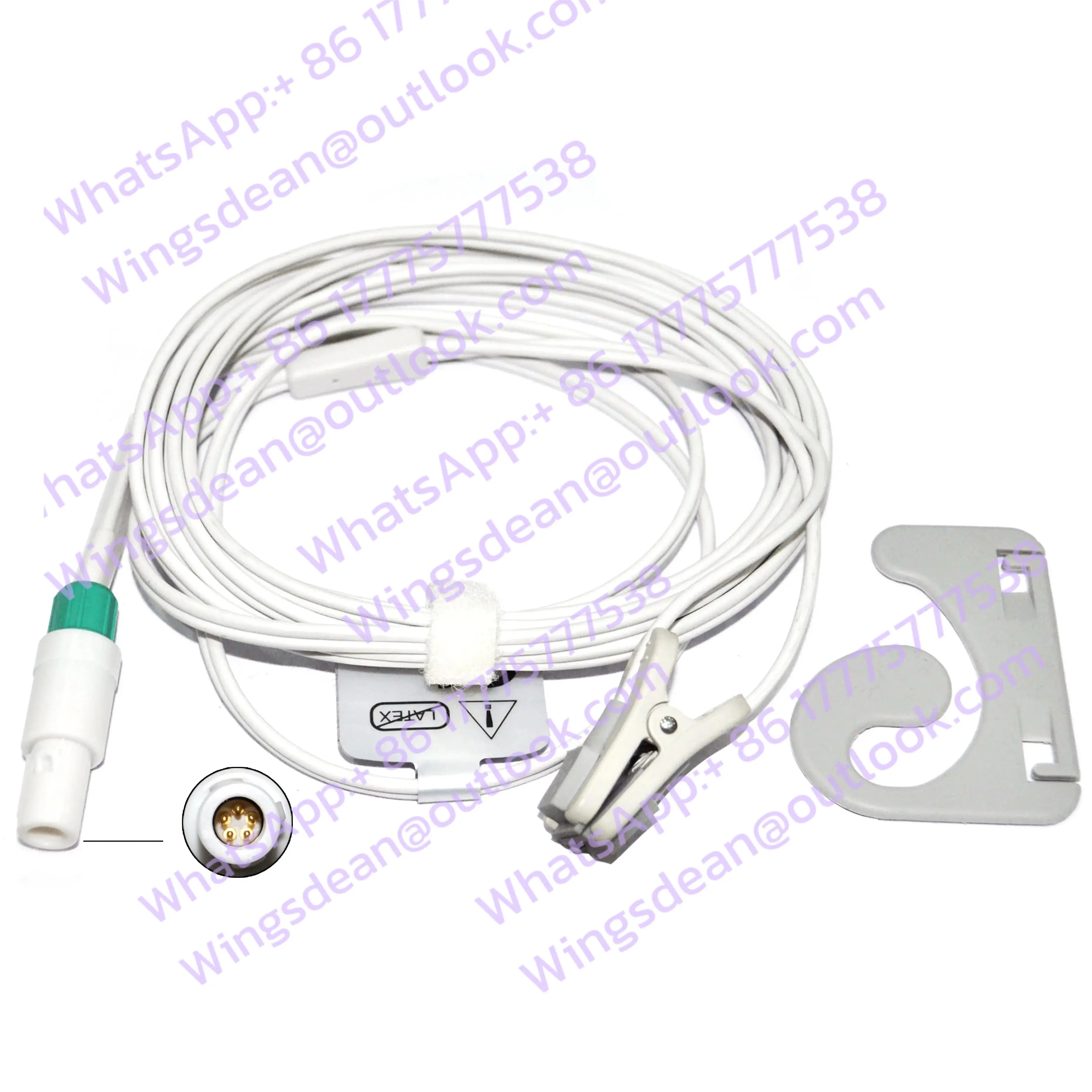 Compatible MMED6000D 5 Pin SpO2 Sensor 2.8 Meter Adult Ear Clip