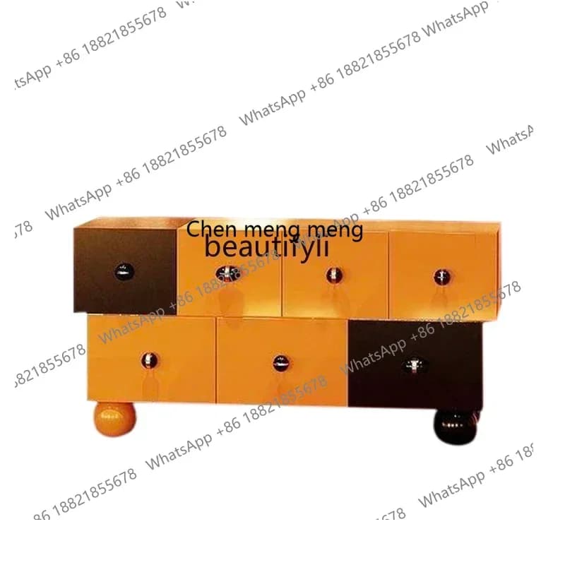 ss 8617 French antique color matching solid wood dining side home retro style storage against the wall cabinet