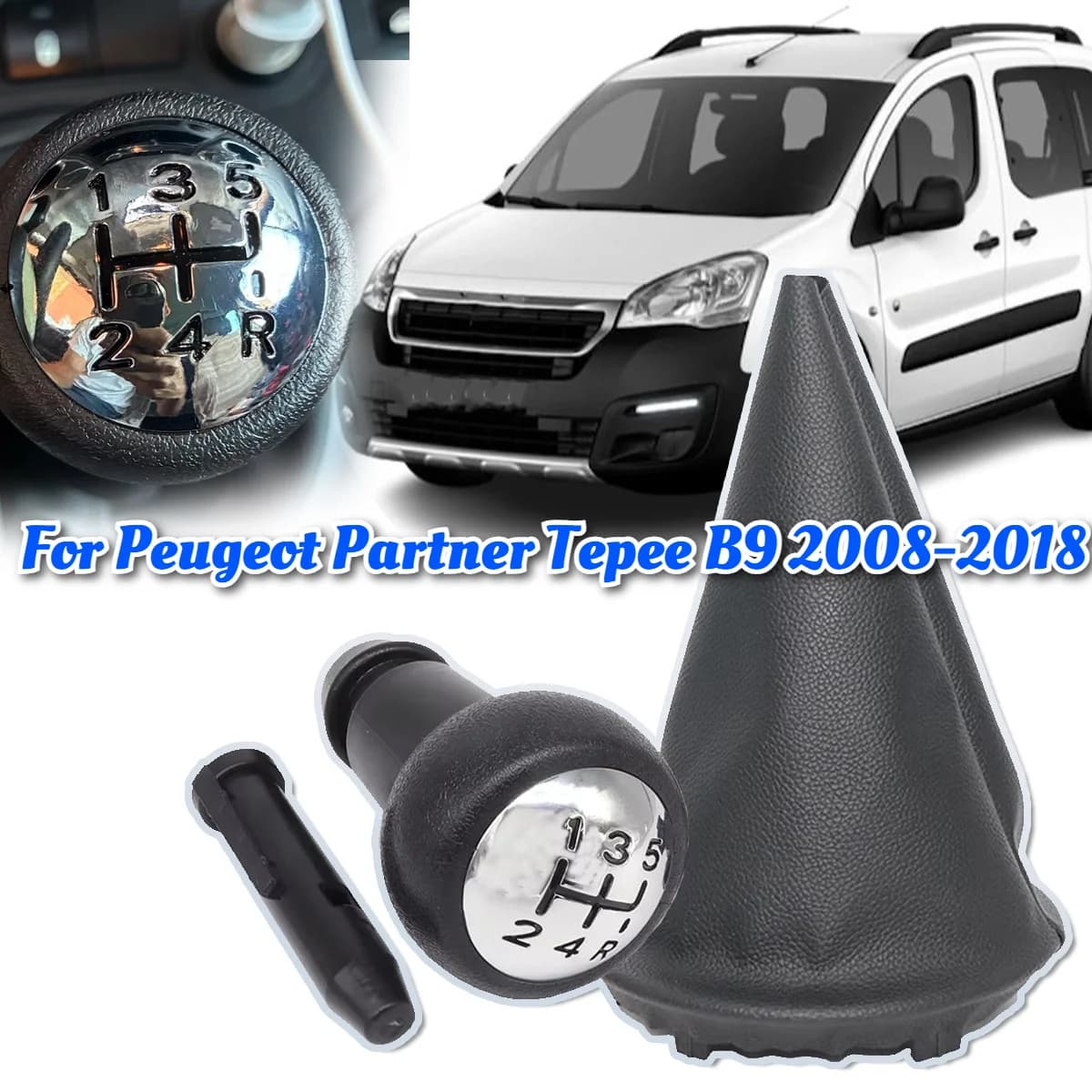 5 Speed Manual Gear Shift Lever Knob Gaiter Boot Pen Cover Parts Repair Kit For Peugeot Partner Tepee B9 2008 2009 2010-2018