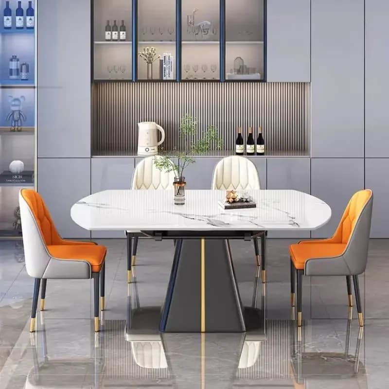 Japanese Decoration Kitchen Table Decor White Modern Luxury Dining Tables Space Saving Nordic Muebles Para Hogar Furniture