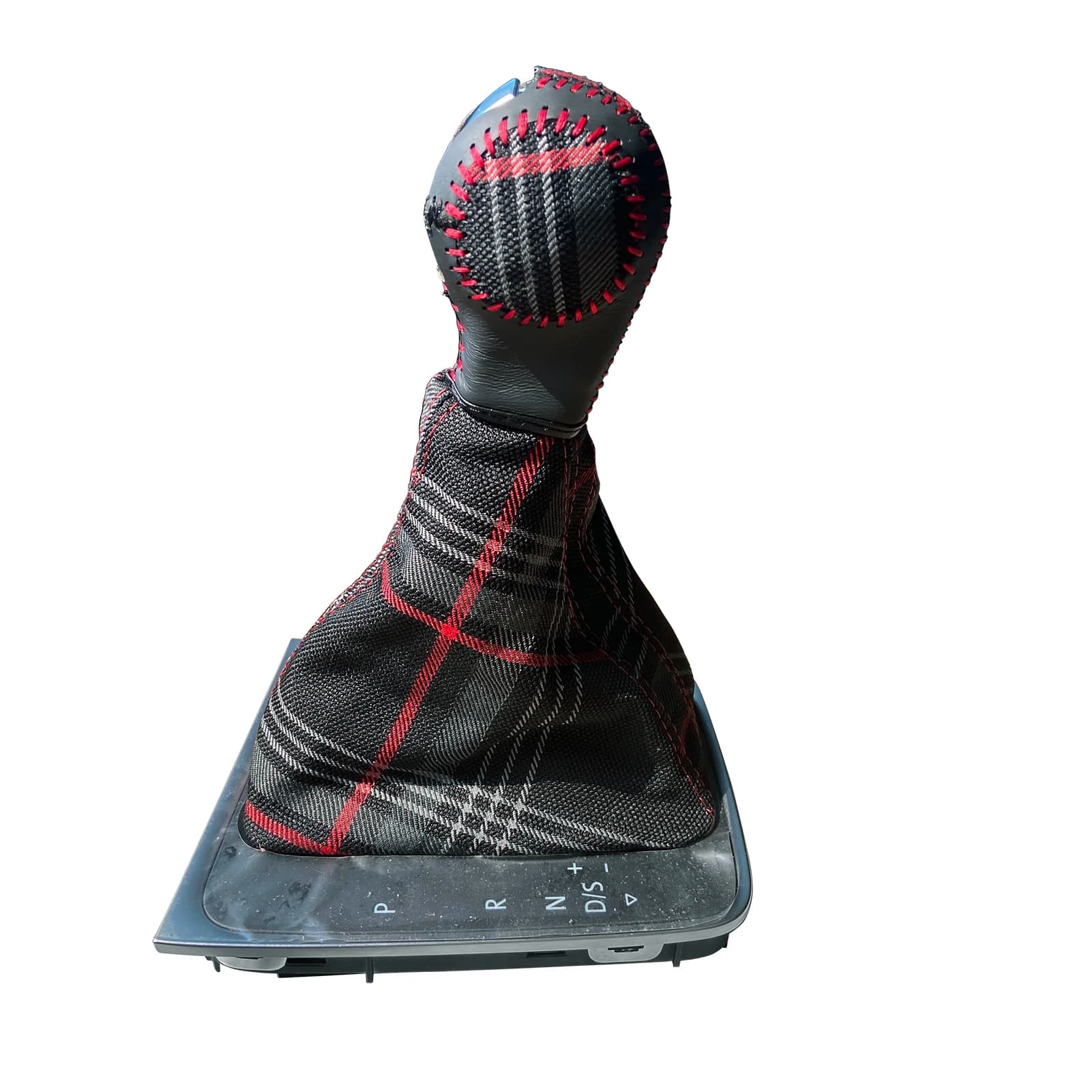 Gear Knob Cover for Volkswagen VW Golf 7 7.5 GTI Rline TCR Tartan Fabric Gear Shift Cover Dust Replacement Cover