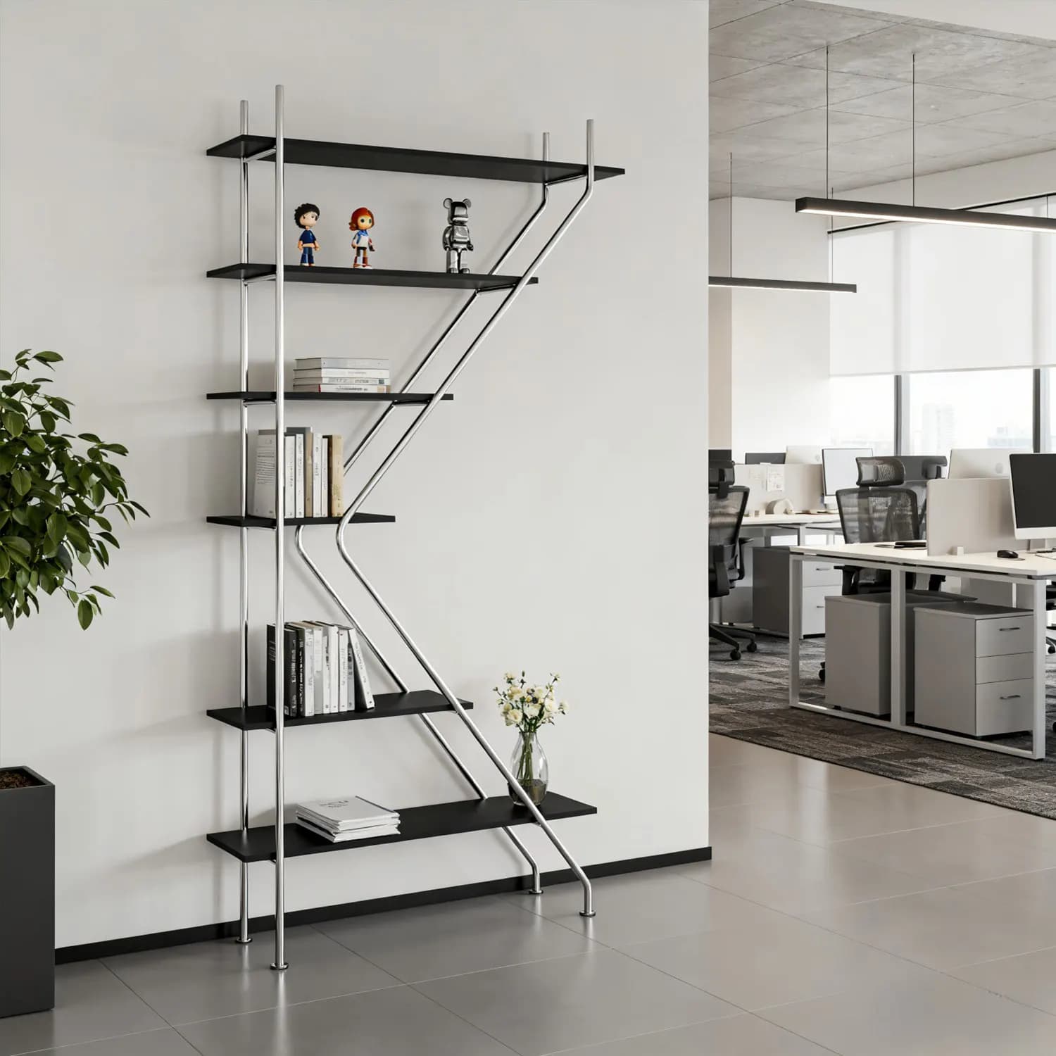 XL Office Creative Storage Rack File Rack Home Wall-Mounted Bookshelf Light Luxury Display Shelf
