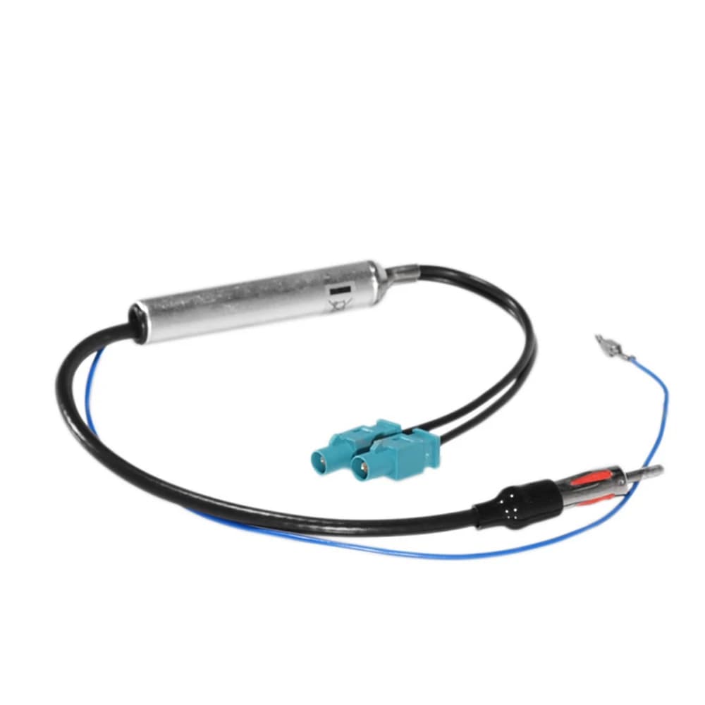 Car Stereo FM AM Antenna Signal Booster Amplifier 12V Amp Dual Fakra DIN Plug Converter Adapter Enhance the Radio Signal