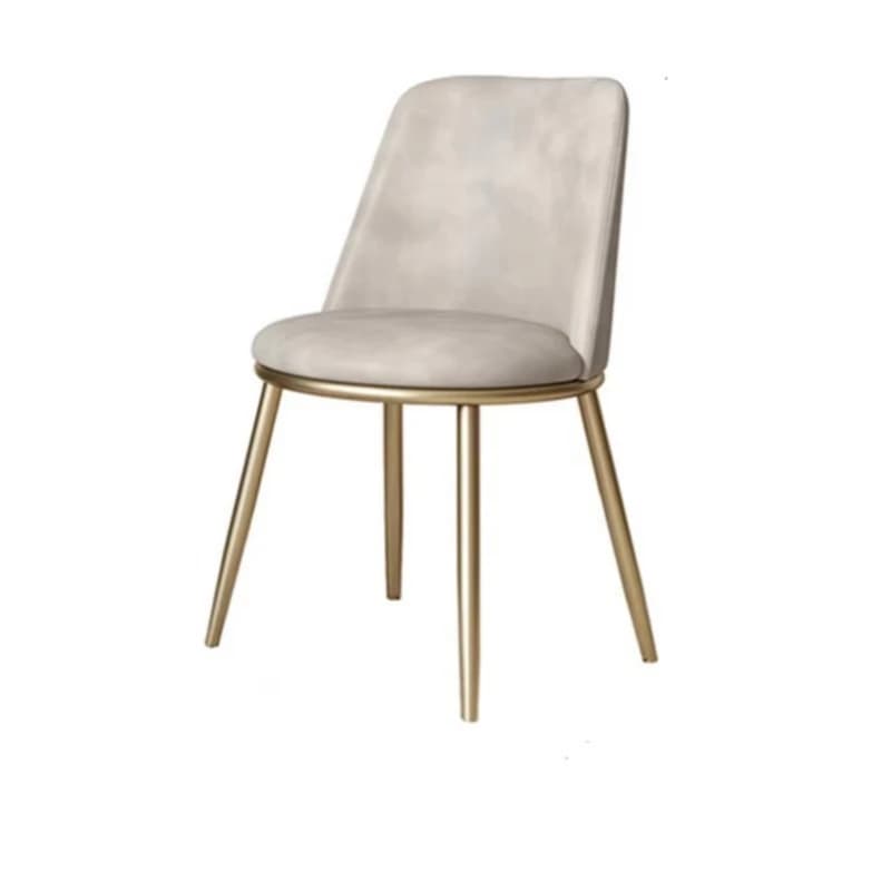 Modern luxury leather upholstered beige dining chair