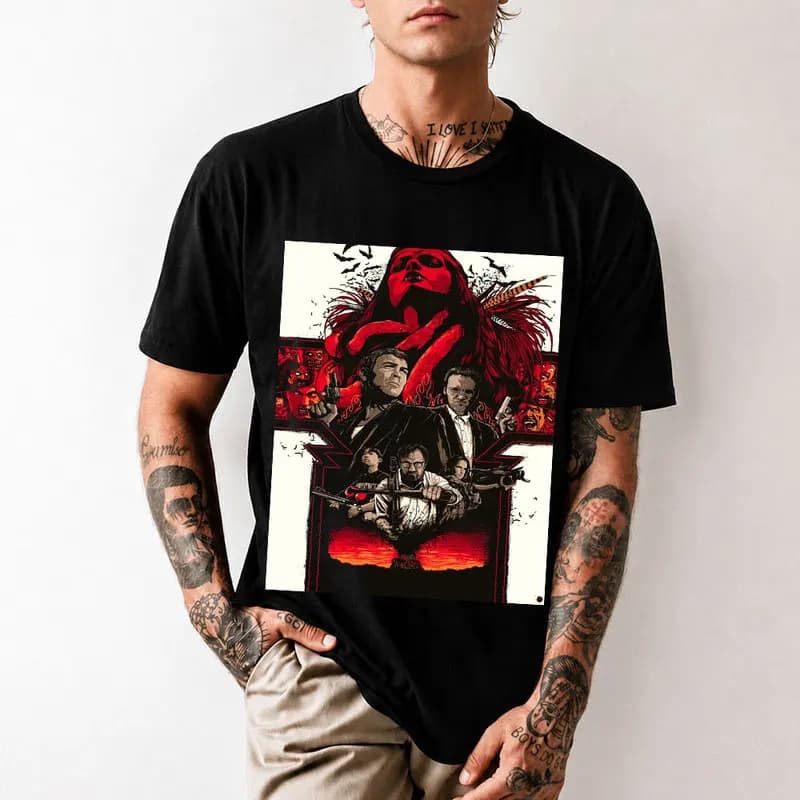 Vintage Horror Vampire Movie From Dusk Till Dawn Scary Halloween Gift T shirt 0703 Short Sleeve Graphic Clothes US size tops