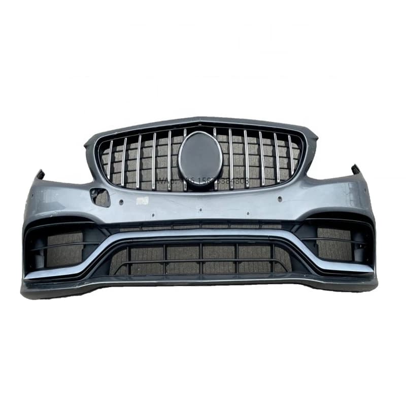 The New High Quality C63W205 Coupe  Front Bumper Assembly Surrounds the Bumper Grille Waterfall Center Mesh for