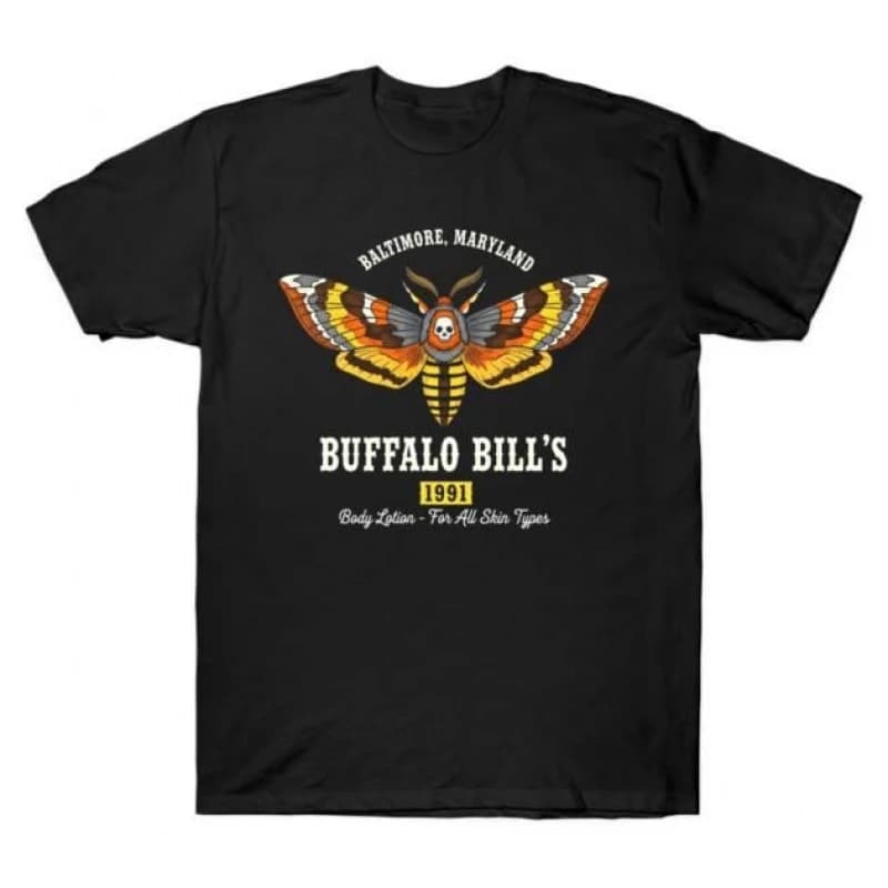 Buffalo Bill's Moth Silence of the lambs Horror movie Hannibal Gift t shirt Dr Lecter Scary Cannibal Graphic Clothes All size T