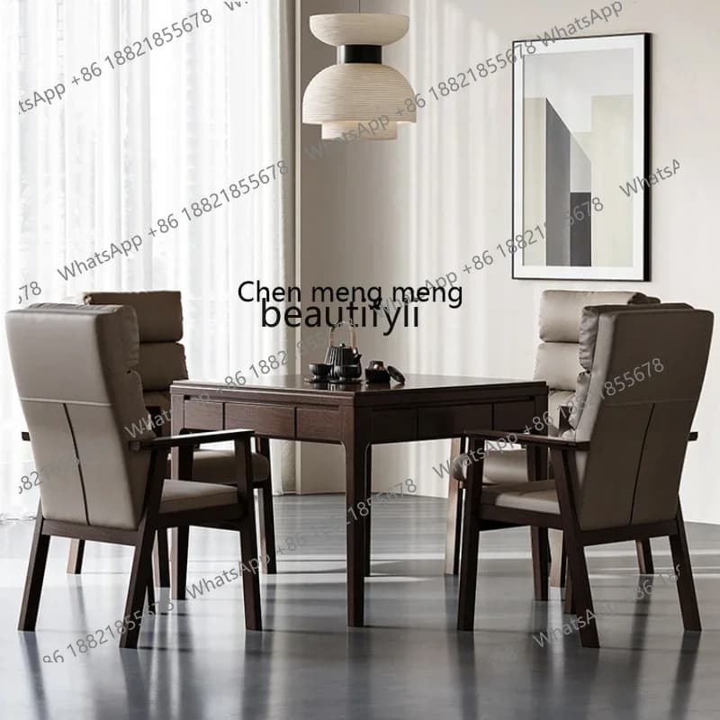 182C Chinese Solid Wood Automatic Mahjong Machine Bass Dining Table Dual-Use Household Electric Mahjong Table