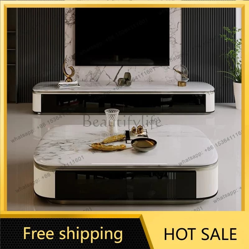 XX. Light luxury marble coffee table modern simple size apartment living room home
