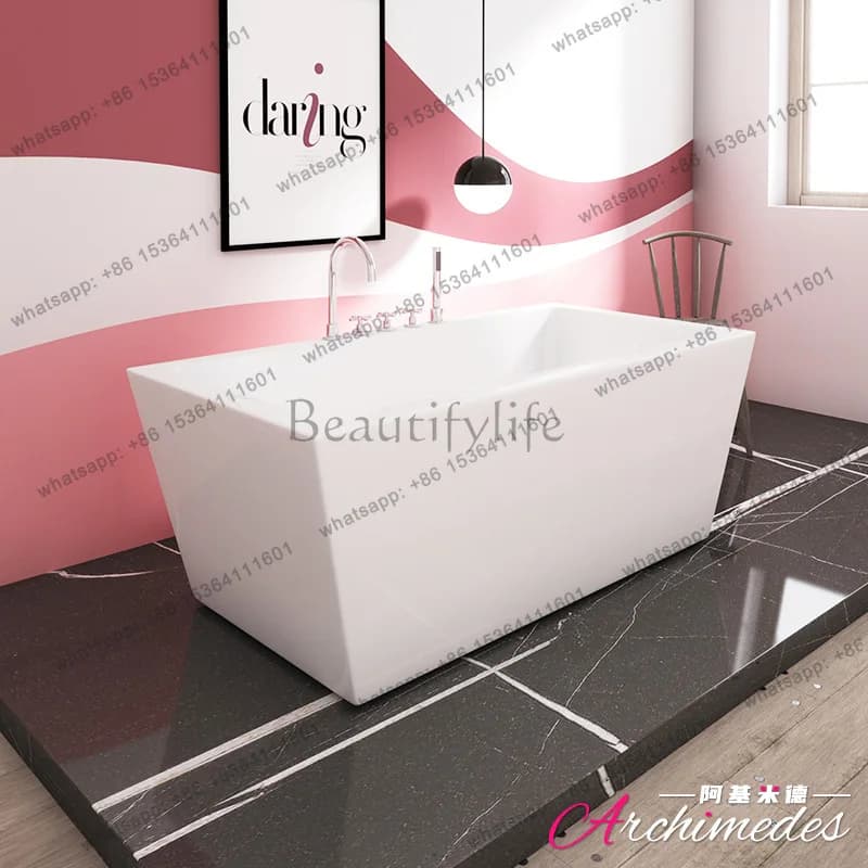 Acrylic material spa bathtub, rectangular single hotel bathtub AJ-6043