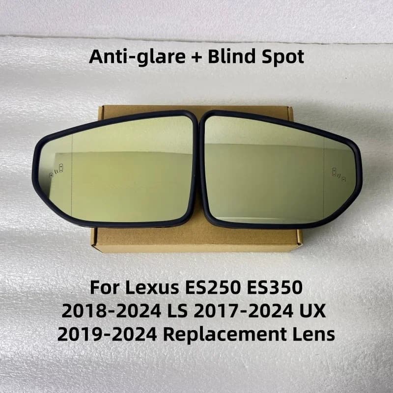 Auto Dimming Heated Blind Spot Warning Rearview Mirror Glass Left Right For Lexus ES250 ES350 2018‑2024 LS 2017‑2024 UX 2019‑202