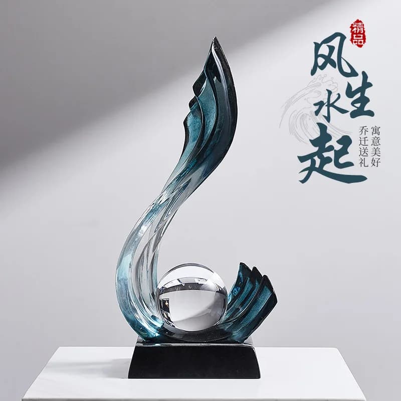 PYJ light luxury high-end entrance home decoration office wind and water living room high-end ornament