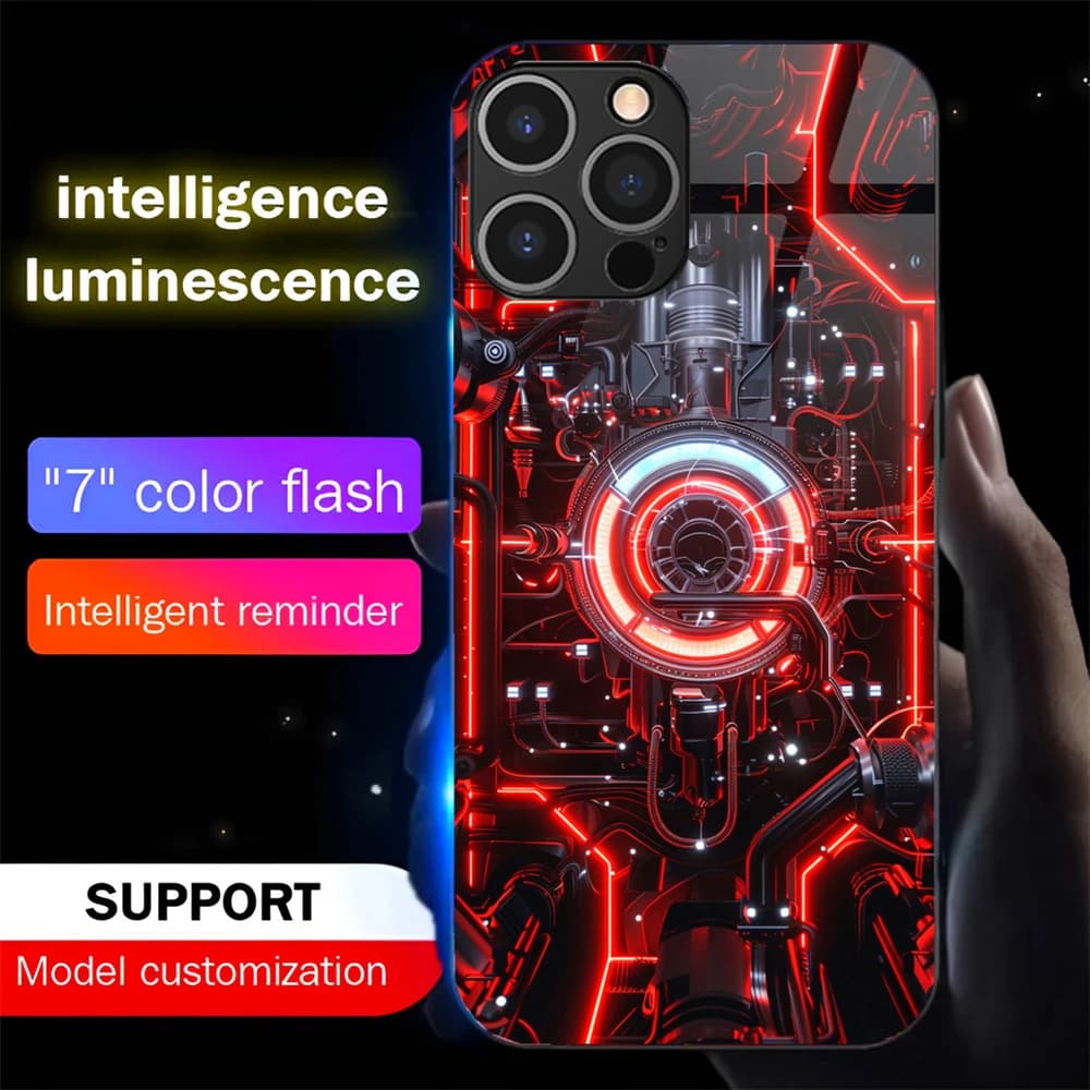 Machinery Technology LED Calling Light Flash Phone Case Smart Luminous Cover For Samsung S26 S25 S24 S23 S22 S21 FE Plus Ultra